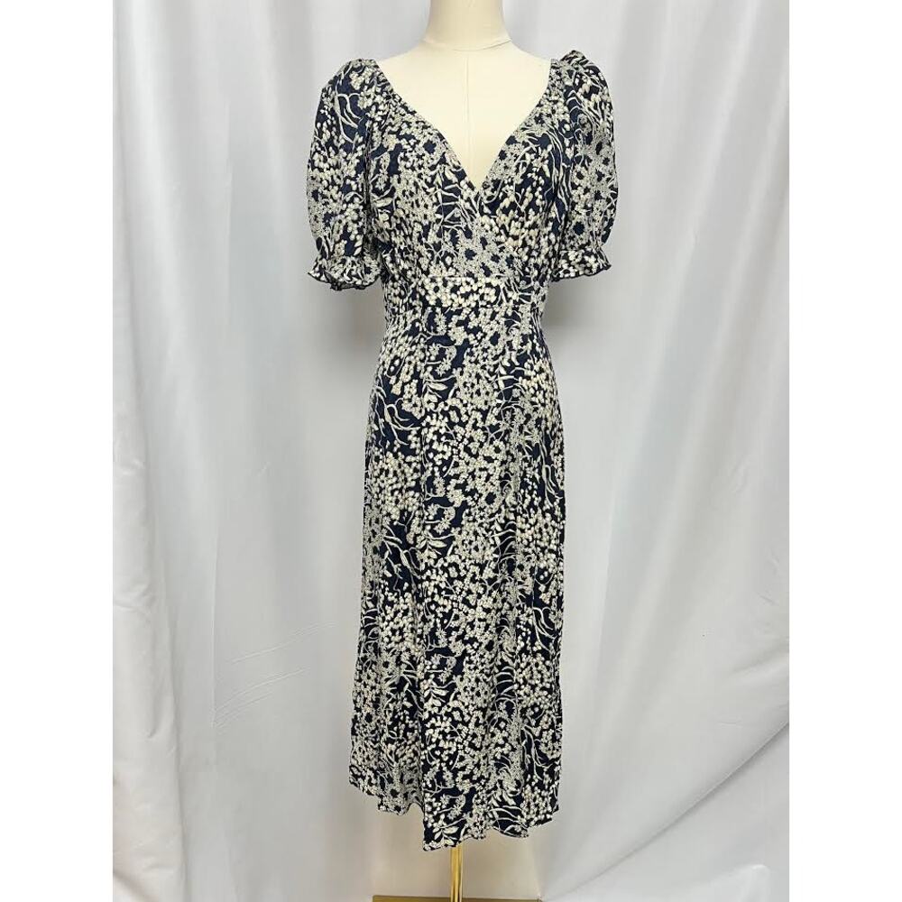 NWT! Ba&Sh Macha Printed‎ Midi Dress MARINE/SIZE-2